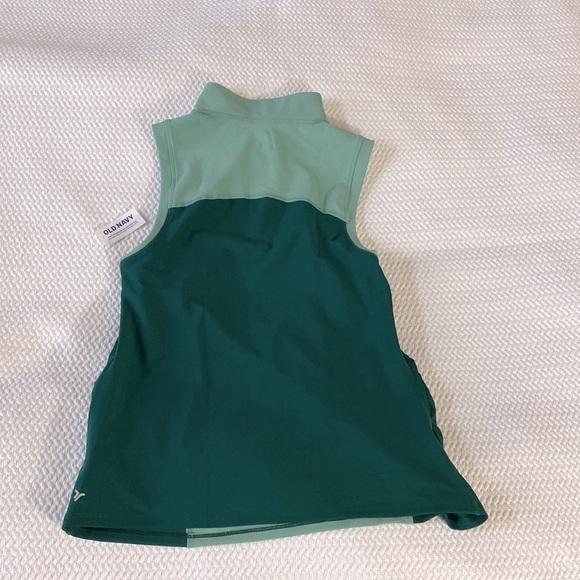 OLD NAVY maternity sport athletic tank top sz s nwt green zip front stretch mock - Picture 8 of 9